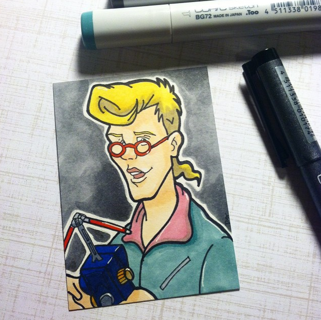 real ghostbusters egon sketch card
